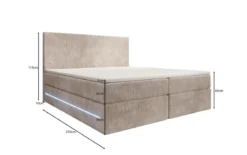 Boxspringbett Voyage mit LED u. Stauraum in Cord