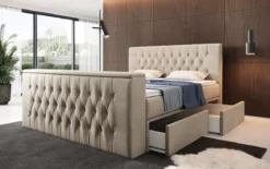 Boxspringbett Vulnero mit TV Lift und Stauraum (2 Schubladen)