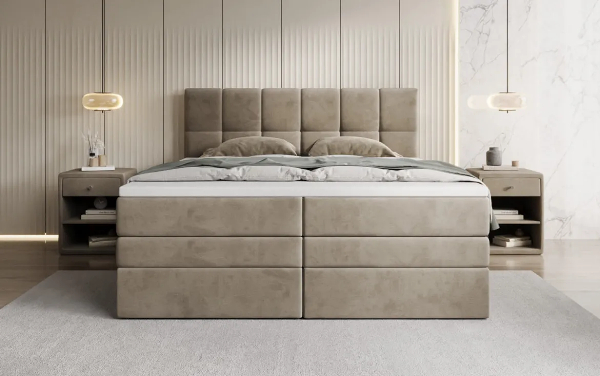 Boxspringbett Windsor mit Stauraum in Samt