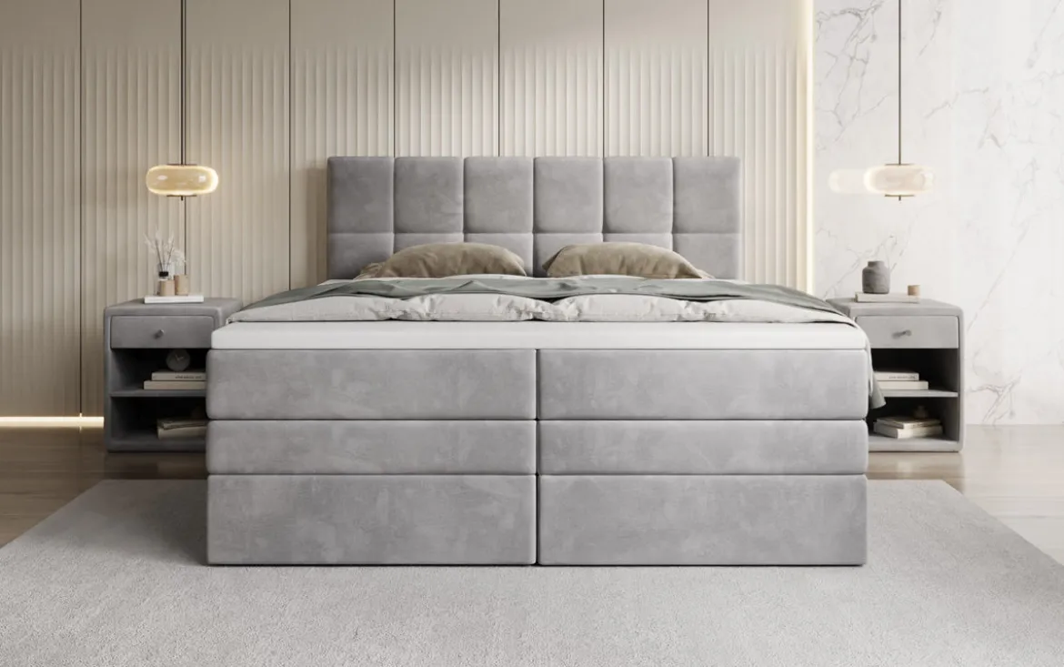 Boxspringbett Windsor mit Stauraum in Samt