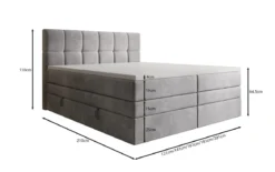Boxspringbett Windsor mit Stauraum in Samt