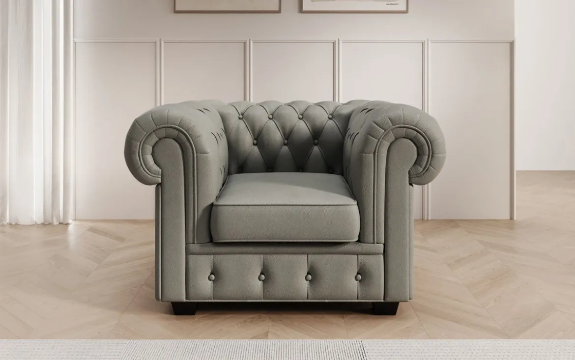 Chesterfield Sessel Royal in Echtleder