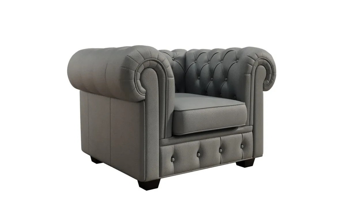 Chesterfield Sessel Royal in Echtleder