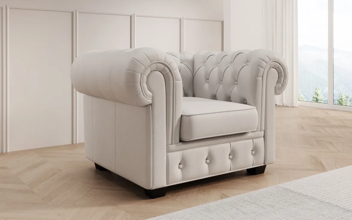 Chesterfield Sessel Royal in Echtleder