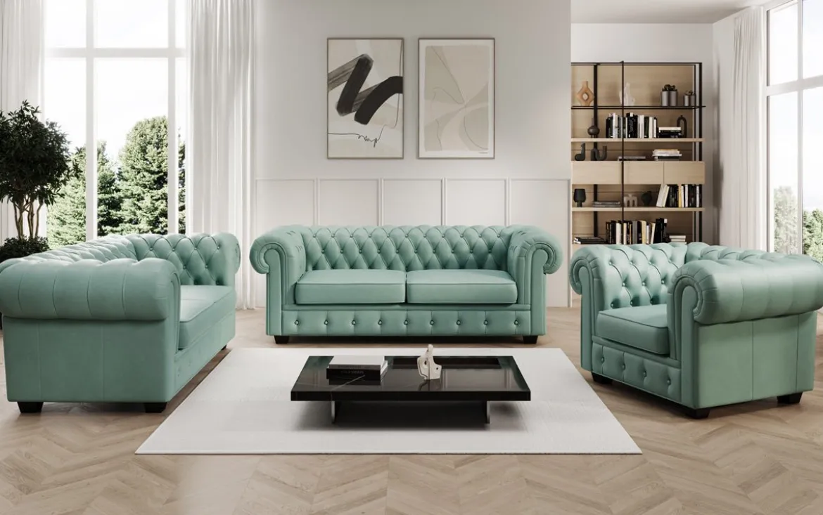 Chesterfield Sessel Royal in Echtleder