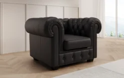 Chesterfield Sessel Royal in Echtleder