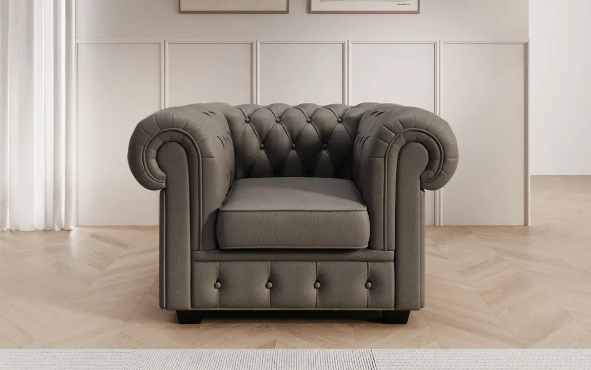 Chesterfield Sessel Royal in Echtleder