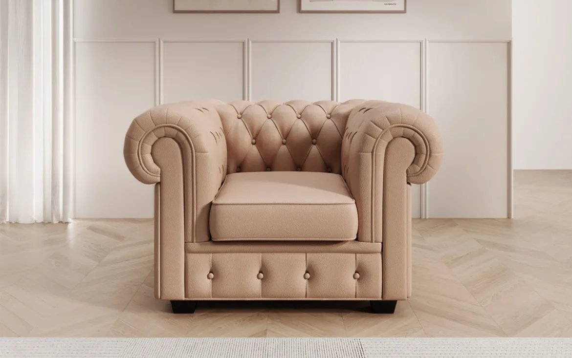 Chesterfield Sessel Royal in Echtleder