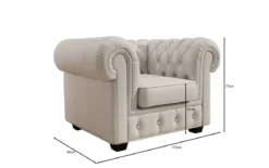 Chesterfield Sessel Royal in Echtleder