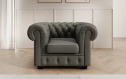 Chesterfield Sessel Royal in Echtleder