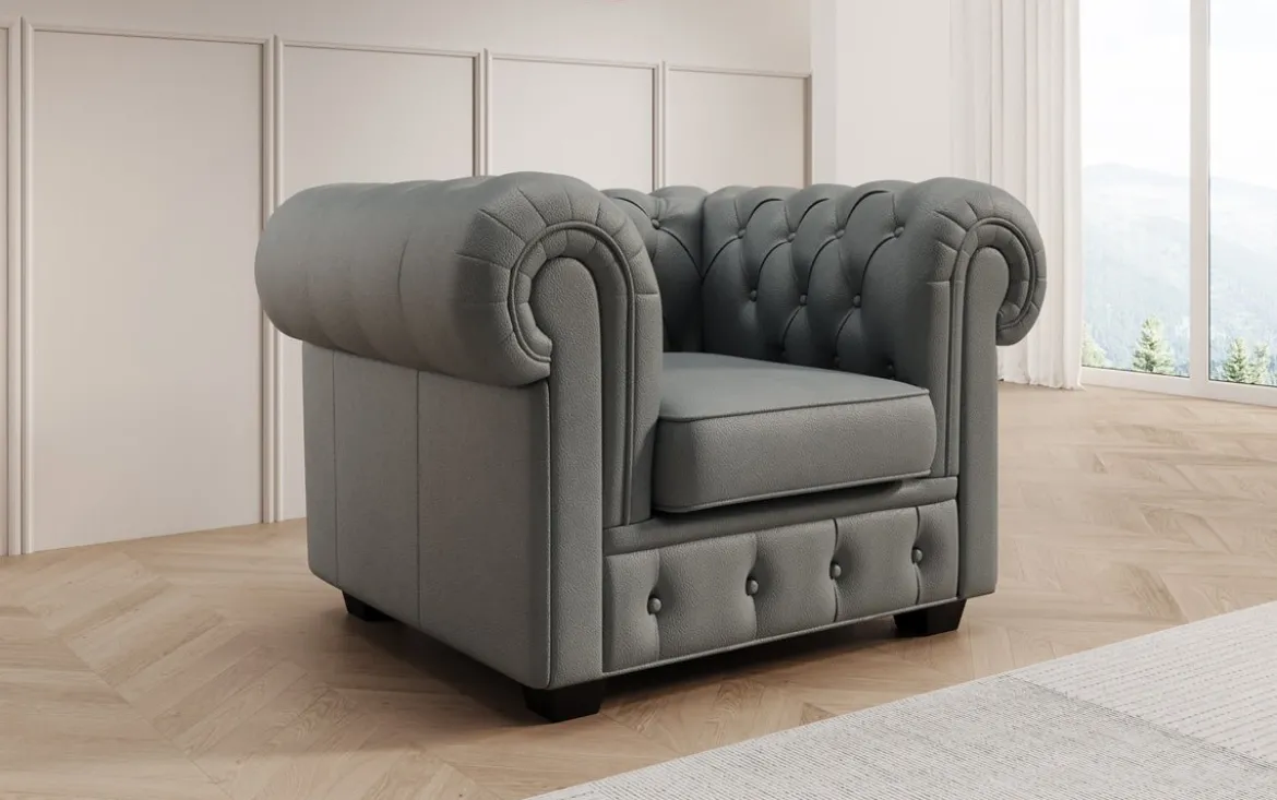 Chesterfield Sessel Royal in Echtleder