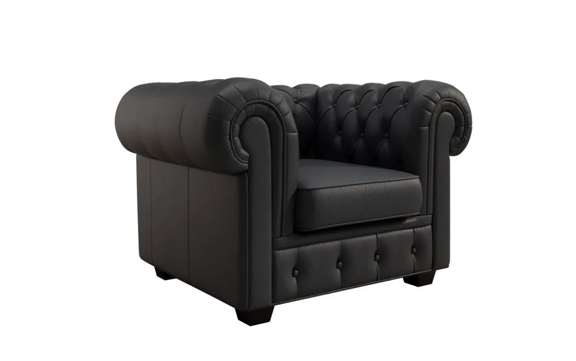 Chesterfield Sessel Royal in Echtleder