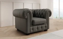 Chesterfield Sessel Royal in Echtleder