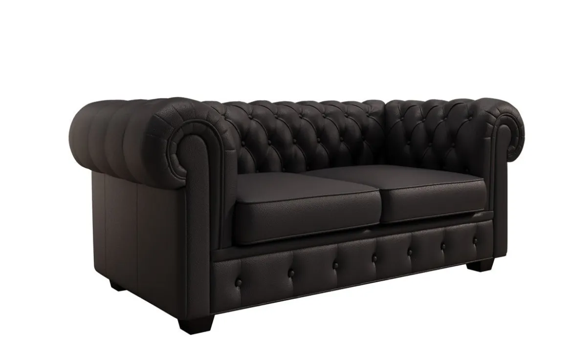 Chesterfield 2 Sitzer Sofa Royal in Echtleder