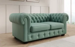 Chesterfield 2 Sitzer Sofa Royal in Echtleder