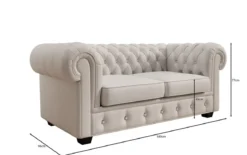 Chesterfield 2 Sitzer Sofa Royal in Echtleder