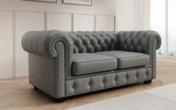 Chesterfield 2 Sitzer Sofa Royal in Echtleder