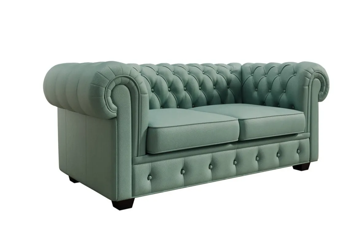 Chesterfield 2 Sitzer Sofa Royal in Echtleder