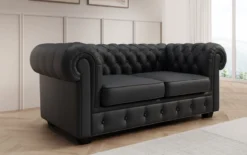 Chesterfield 2 Sitzer Sofa Royal in Echtleder
