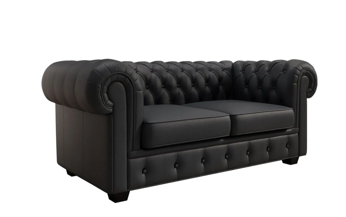 Chesterfield 2 Sitzer Sofa Royal in Echtleder