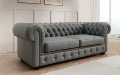 Chesterfield 3 Sitzer Sofa Royal in Echtleder