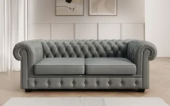 Chesterfield 3 Sitzer Sofa Royal in Echtleder