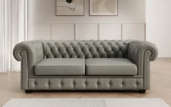 Chesterfield 3 Sitzer Sofa Royal in Echtleder