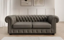 Chesterfield 3 Sitzer Sofa Royal in Echtleder