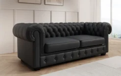 Chesterfield 3 Sitzer Sofa Royal in Echtleder