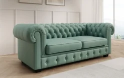 Chesterfield 3 Sitzer Sofa Royal in Echtleder