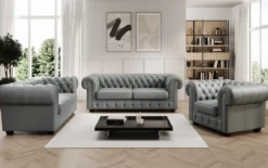 Chesterfield 3 Sitzer Sofa Royal in Echtleder