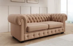 Chesterfield 3 Sitzer Sofa Royal in Echtleder