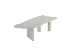 Couchtisch Adam - in Betonoptik Hellgrau mit asymmetrischem Design