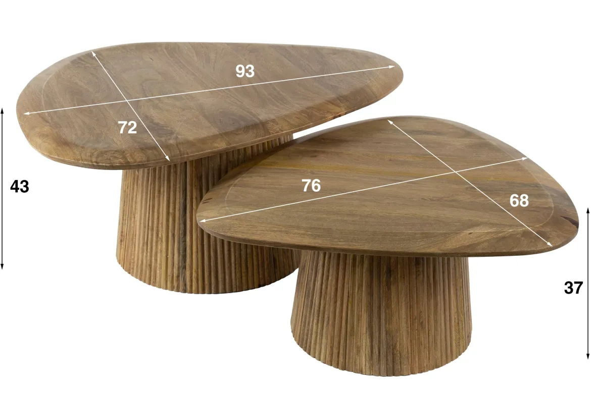 Couchtisch Arenza - 2er Set aus Mangoholz