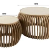 Couchtisch Arida - 2er Set aus Mangoholz mit Keramik-Tischplatte