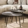 Couchtisch Arivon - 2er Set mit Ray Metal-Finish in warmen Braunbronzeton