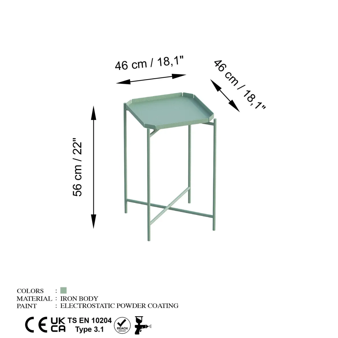 Couchtisch Arvello – Schlichtes Metalldesign in 3 Farben verfügbar