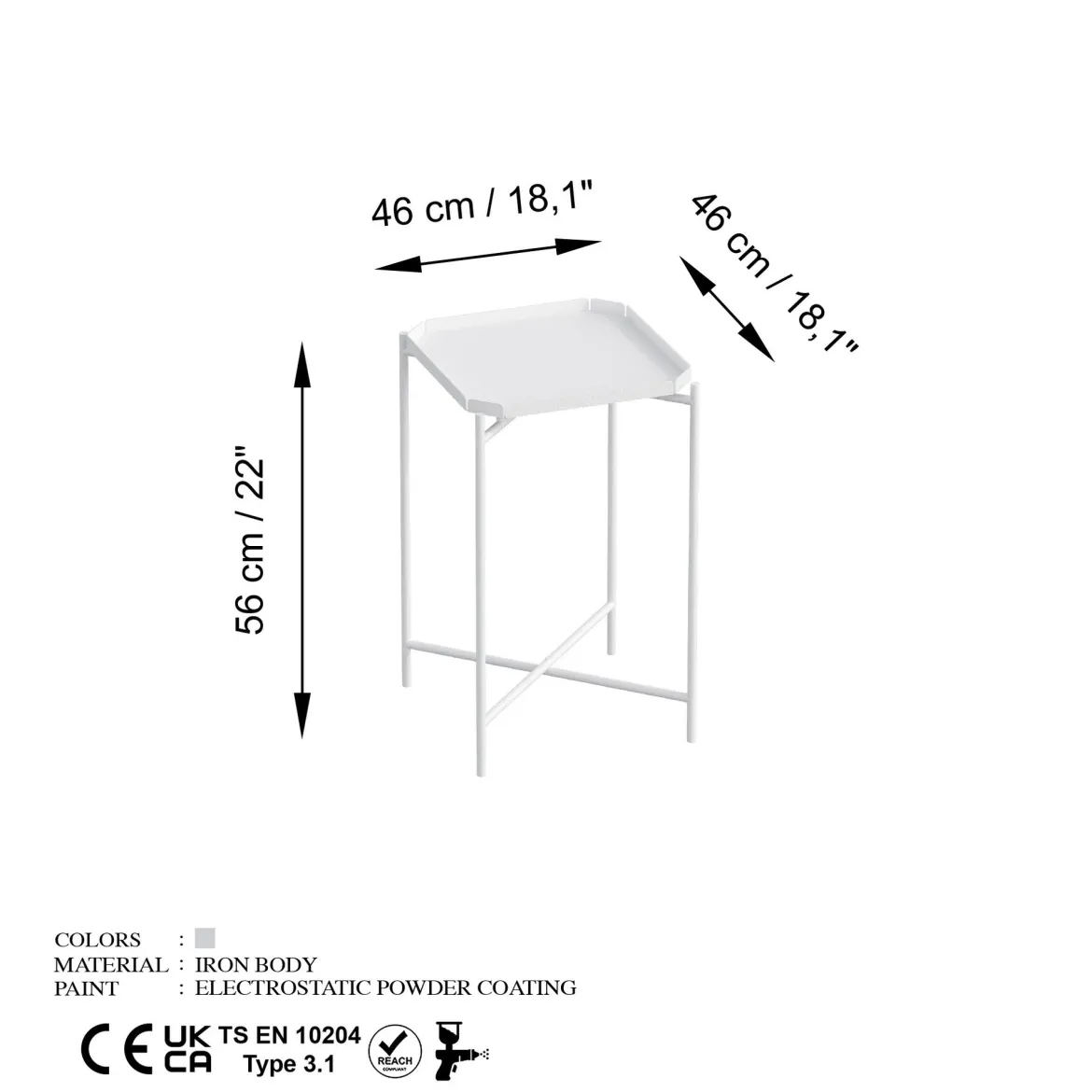 Couchtisch Arvello – Schlichtes Metalldesign in 3 Farben verfügbar