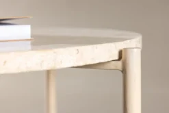 Couchtisch/Beistelltisch Sandelo - mit Tischplatte aus Stein