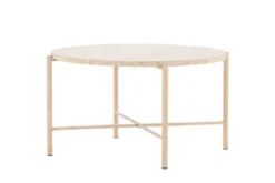Couchtisch/Beistelltisch Sandelo - mit Tischplatte aus Stein