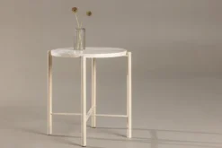 Couchtisch/Beistelltisch Sandelo - mit Tischplatte aus Stein