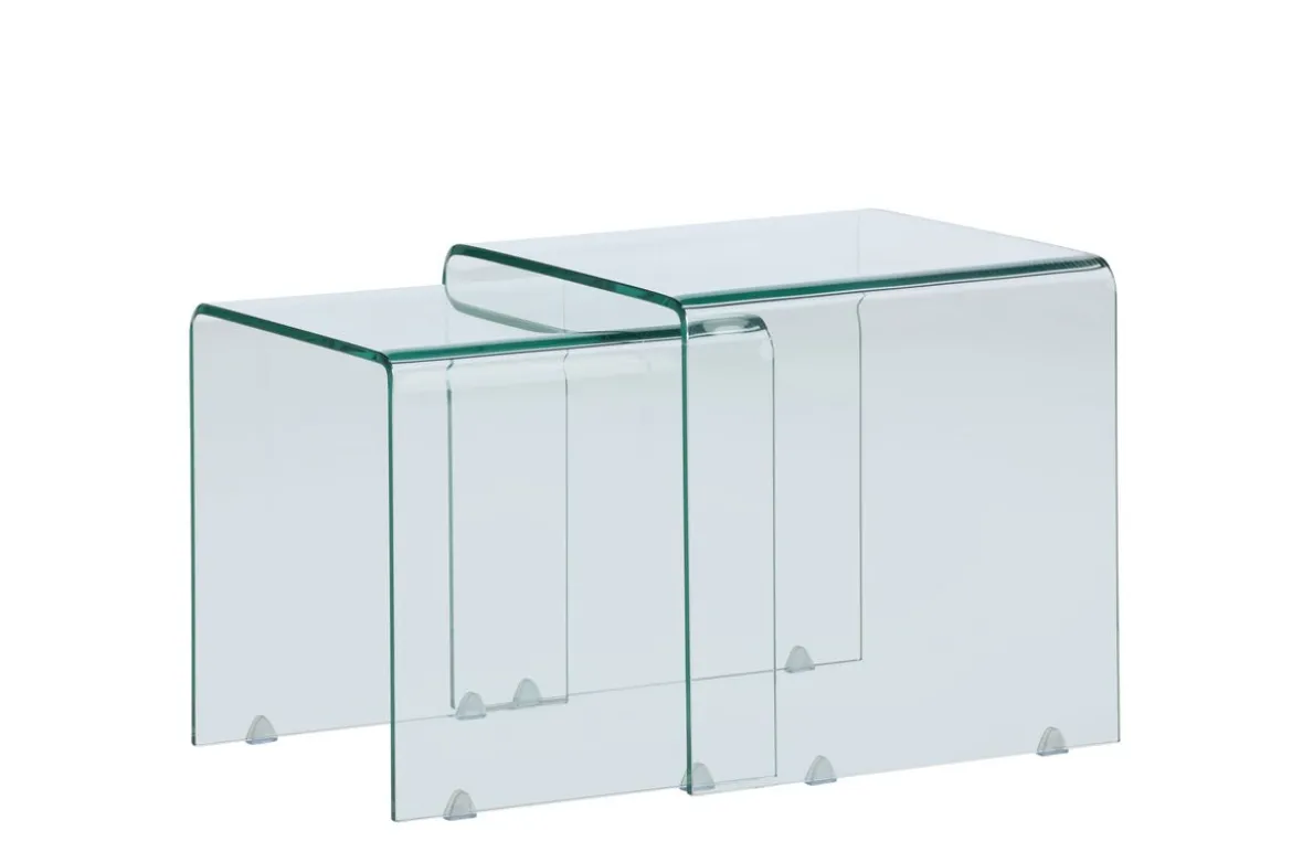 Couchtisch/Beistelltisch-Set Lumea – 2 Tische in Klarglas