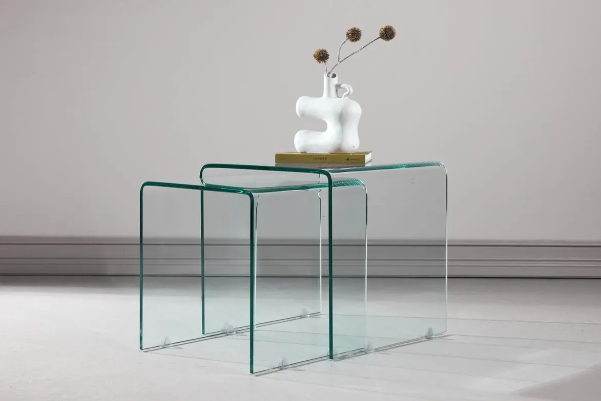 Couchtisch/Beistelltisch-Set Lumea – 2 Tische in Klarglas