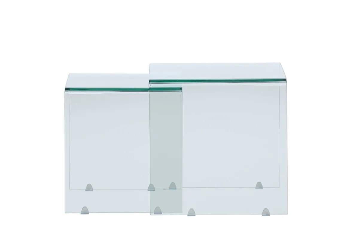 Couchtisch/Beistelltisch-Set Lumea – 2 Tische in Klarglas