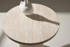 Couchtisch/Beistelltisch Tino - mit geriffeltem Standfuß