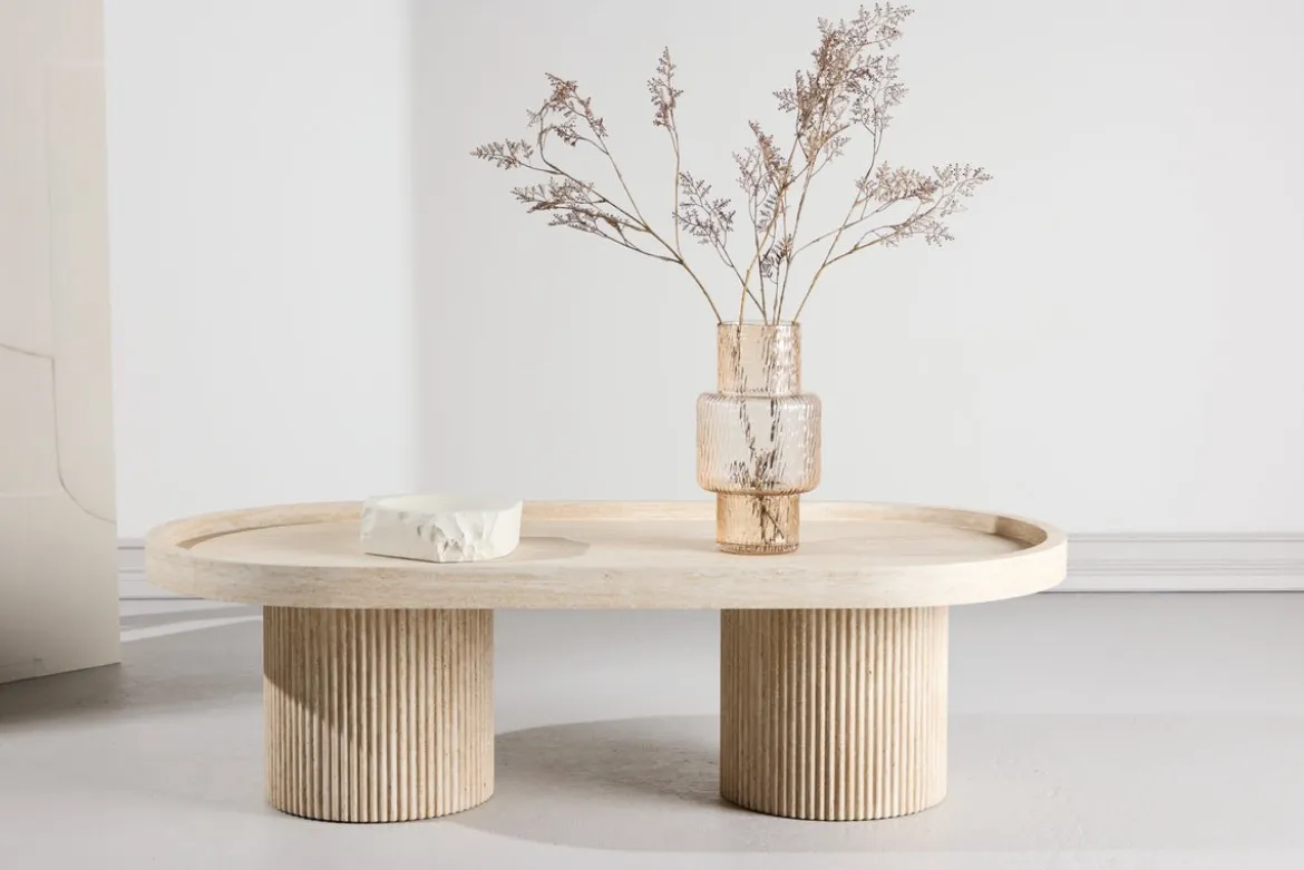 Couchtisch Belize - in Beige mit hoher Kante