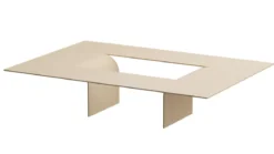 Couchtisch Cut – Minimalistisches Stahl-Design mit kreativer Öffnung