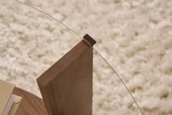 Couchtisch Davira - mit runder Glasplatte und Holzoptik