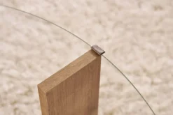 Couchtisch Davira - mit runder Glasplatte und Holzoptik