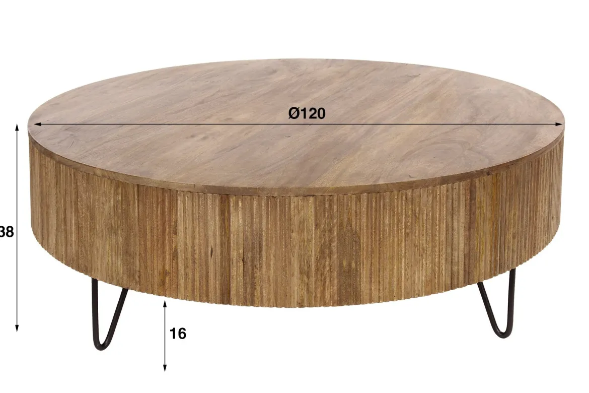 Couchtisch Duna - aus Mangoholz ⌀ 120 cm